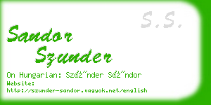 sandor szunder business card